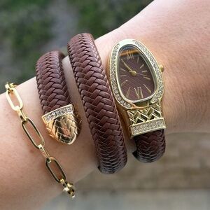Brown Women's Wrap Watch Serpenti Style